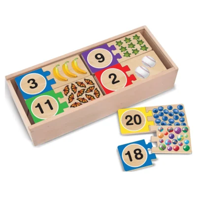 Self-Correcting Wooden Number Puzzles With Storage Box